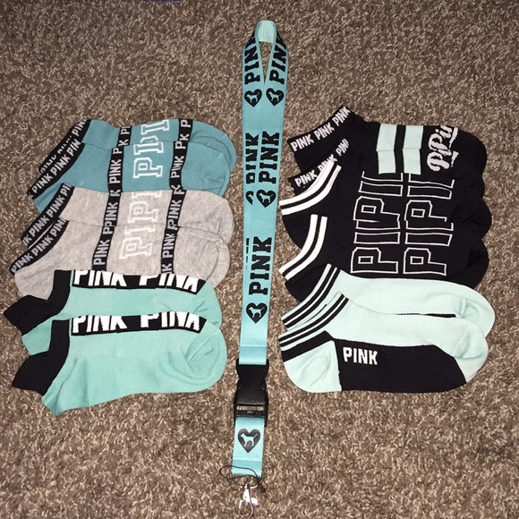 PINK Victoria's Secret Accessories - PINK socks x 6 & Lanyard. Brand new fast Ship #12